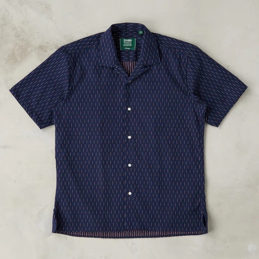 Gitman Vintage Navy Deadstock Japanese Dobby Camp, L